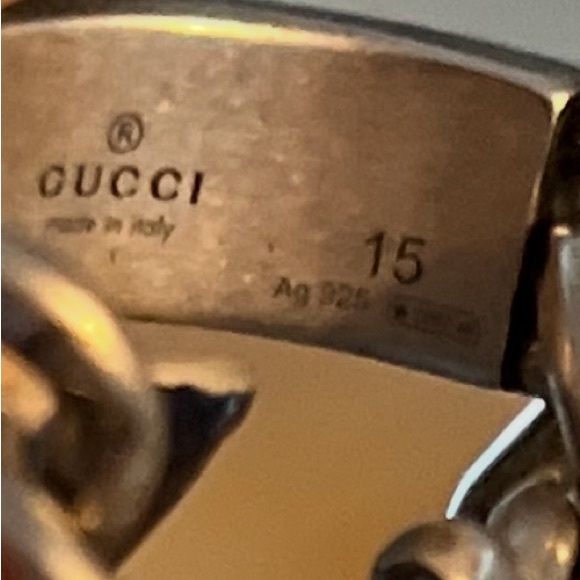 Gucci Silver Ring with Turquoise Accents fits size 7.25 - Picture 6 of 6
